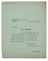 Image of typescript letter from the Hogarth Press to E.P. Tal & Co. Verlag (23/09/1935) page 1 of 1 