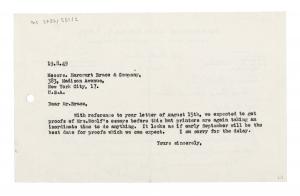 Image of typescript letter from Leonard Woolf to Harcourt Brace and Company Inc. (19/08/1949) page 1 f 1