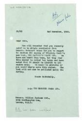 Image of typescript letter from The Hogarth Press to William Jackson Ltd (02/11/1949) page 1 of 1