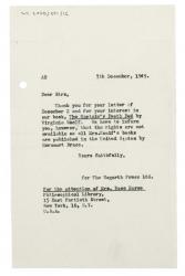 Image of typescript letter from Aline Burch to Philosophical Library (07/12/1949) page 1 of 1