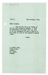 Image of typescript letter from The Hogarth Press to Leonard Woolf (06/01/1950) page 1 of 1