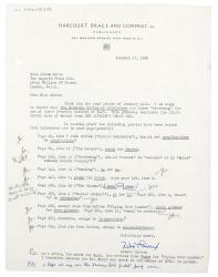 Image of typescript letter from Robert Giroux to Aline Burch (27/01/1950) page 1 of 1