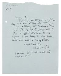 Image of handwritten letter from Vanessa Bell to Aline Burch (24/02/1950) page 1 of 1