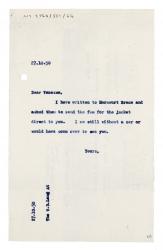 Image of typescript letter from Leonard Woolf to Vanessa Bell (27/10/1950) page 1 of 1