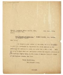 typescript letter from The Hogarth Press to Longmans Green and Co. Ltd (31/10/1934) page 1 of 1