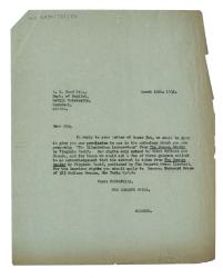 Image of typescript letter from The Hogarth Press to University Montreal (16/03/1936) page 1 of 1