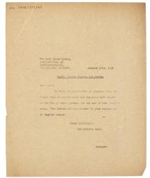 Image of typescript letter from The Hogarth Press to Karl Rauch Verlag (17/01/1939) page 1 of 1