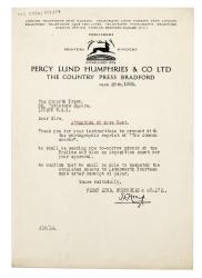 Image of a Letter from Percy Lund Humphries & Co to The Hogarth Press (19 Jun 1935)