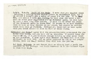 Image of typescript internal memo written by The Hogarth Press relating to 'The Death of a Moth' (07/09/1943)