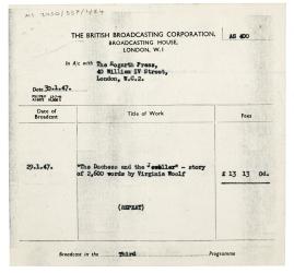 Image of a British Broadcasting Corporation (BBC) fees receipt (30/01/1947)
