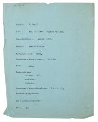 Image of typescript printing and binding information relating to Mrs Dalloway, Uniform edition (c1929) page 1 of 1