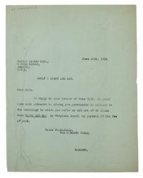 Image of typescript letter from The Hogarth Press to Martin Secker Ltd (20/06/1934) page 1 of 1