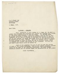 Image of typescript letter from The Hogarth Press to R. & R. Clark (16/06/1928) page 1 of 1