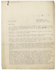 Image of typescript letter from Virginia Woolf to Ann Watkins Inc (23/05/1930) page 1 of 2