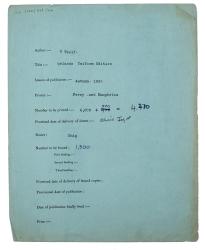 Image of typecsript order sheet for print run of the Uniform Edition of Orlando: A Biography (1933)
