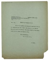 Image of typescript letter from The Hogarth Press to The British Broadcasting Corporation (BBC) (23/12/1935) page 1 of 1