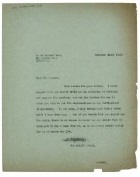 Image of typescript letter from Margaret West to W. H. Hammond (31/12/1935) page 1 of 1