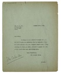 Image of typescript letter from The Hogarth Press to J. P. Yeo (20/01/1936) page 1 of 1