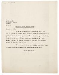 Image of typescript letter from John Lehmann to Vanessa Bell (30/07/1931) page 1 of 1