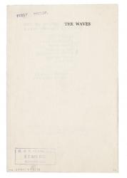 Image of page of first proof title pages of the Uniform Edition of The Waves  page 1 of 3