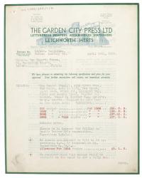 Image of typescript letter from The Garden City Press to The Hogarth Press (14/04/1936)  page 1 of 3