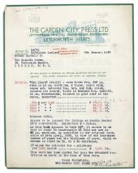 Image of typescript letter from The Garden City Press to The Hogarth Press (05/01/1937) [1] page 1 of 1