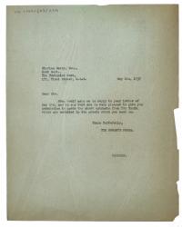 Image of typescript letter from The Hogarth Press to Charles Davy (06/05/1937) page 1 of 1