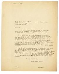 Image of typescript letter from The Hogarth Press to G. S. Dutt (11/03/1934) page 1 of 1