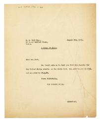 Image  of typescript letter from The Hogarth Press to G. S. Dutt (08/08/1935) page 1 of 1