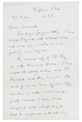 Image of handwritten letter from E. M. Forster to Leonard Woolf (27/05/1924) page 1 of 2 