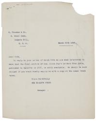 Image of typescript letter from The Hogarth Press to W. Thacker & Co (26/03/1925) page 1 of 1