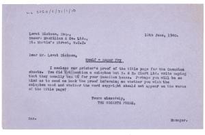 Image of typescript letter from The Hogarth Press to Macmillan & Co, Ltd. (18/06/1940) page 1 of 1