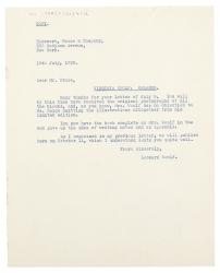 Image of typescript letter from Leonard Woolf to Harcourt, Brace and Company (19/07/1928) page 1 of 1