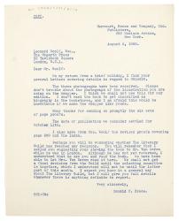 Image of typescript letter from Donald Brace to Leonard Woolf (08/02/1928) page 1 of 1