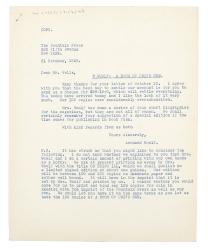 Image of typescript letter from Leonard Woolf to The Fountain Press (31/07/1929) page 1 of 1 