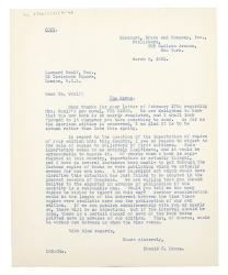Image of typescript letter from Donald Brace to Leonard Woolf (05/03/1931) page 1 of 1
