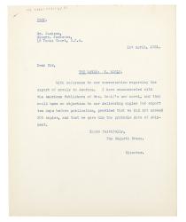 Image of typescript letter from The Hogarth Press to Jacksons (01/04/1931) page 1 of 1 