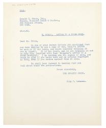 Image of typescript letter from John Lehmann to Donald Brace (16/06/1932) page 1 of 1