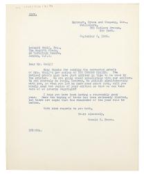 Image of typescript letter from Donald Brace to Leonard Woolf (09/09/1932) page 1 of 1