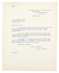 Image of typescript letter from Donald Brace to Virginia Woolf (12/05/1933) page 1 of 1