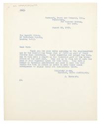 Image of typescript letter from Harcourt, Brace and Company to The Hogarth Press (18/08/1933) page 1 of 1