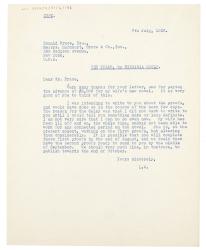 Image of copy of typescript letter from Leonard Woolf to Donald Brace (07/07/1936) page 1 of 1