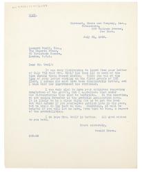 Image of typescript letter from Donald Brace to Leonard Woolf (31/07/1936) page 1 of 1
