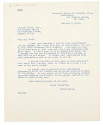 Image of copy of typescript letter from Donald Brace to Leonard Woolf (01/02/1938) page 1 of 1