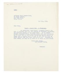 Image of typescript letter from The Hogarth Press to Alliance Book Corporation (01/05/1940) page 1 of 1 