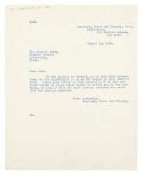 Image of typescript letter from Harcourt, Brace and Company to The Hogarth Press (15/08/1941) page 1 of 1