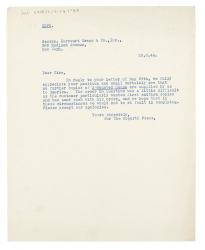 Image of typescript letter from The Hogarth Press [Barbara Hepworth] to Harcourt, Brace and Company (29/06/1944) page 1 of 1