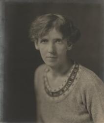 Image of black and white photograph of Rose Macauley