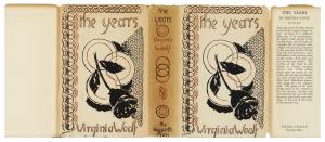 Image of dust jacket of the years featuring a flower illustration by Vanessa Bell