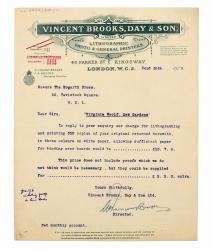 MS 2750/560/11, containing Vincent Brooks, Day & Son letterhead